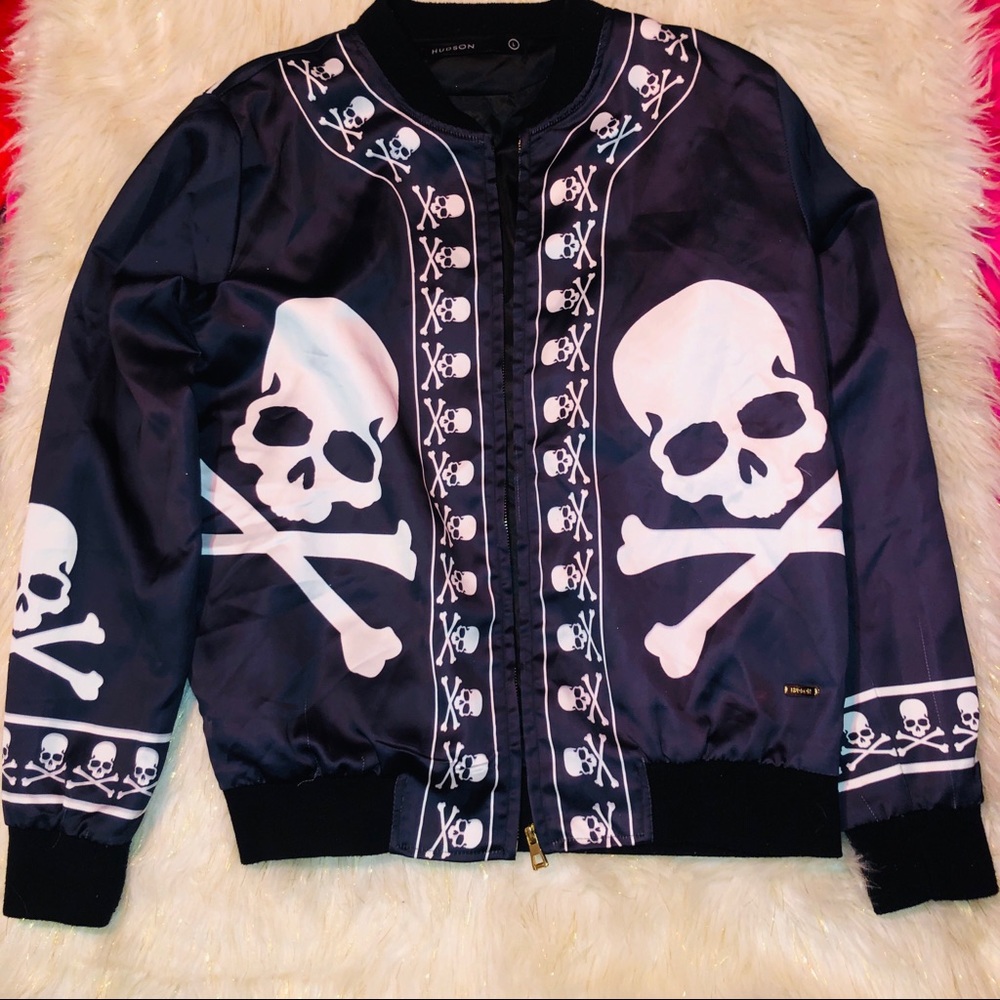 Hudson brand Skull & crossbones light silky jacket - Picture 1 of 6